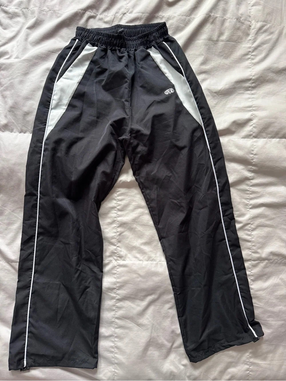 Women's Black Track Pants with White Accent - Athletic Casual